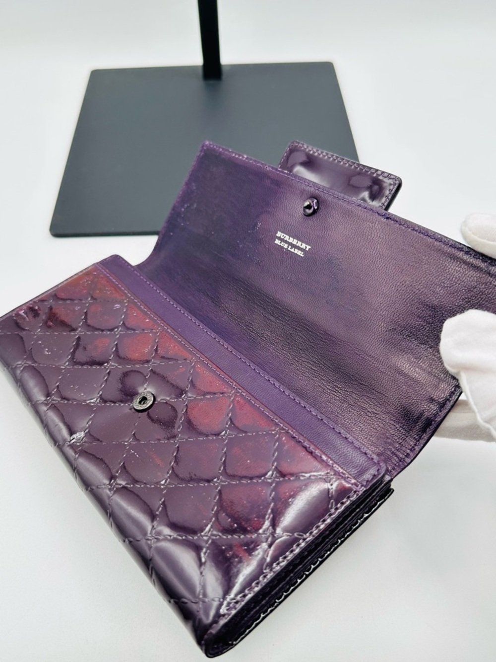 Burberry Quilted Patent Leather Wallet - Picture 7 of 12